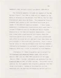 Appendix: AES: Advisory Council and Board, 19Pb-194O.0