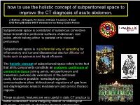 How to Use the Holistic Concept of Subperitoneal Space to Improve the CT Diagnosis of Acute Abdomen