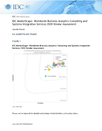 IDC Marketscape: Worldwide Business Analytics Consulting and Systems Integration Services 2020 Vendor Assessment