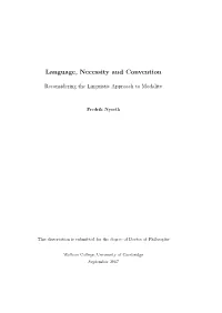 Language, Necessity and Convention