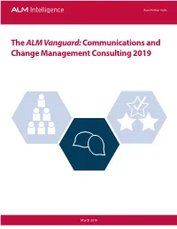The ALM Vanguard: Communications and Change Management Consulting 2019