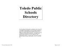 Toledo Public Schools Directory