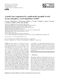 A Model–Data Comparison for a Multi-Model Ensemble of Early Eocene Atmosphere–Ocean Simulations: Eomip
