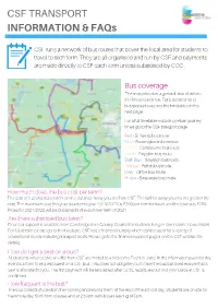 CSF TRANSPORT INFORMATION & Faqs