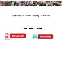 Definition of Closure Property of Addition