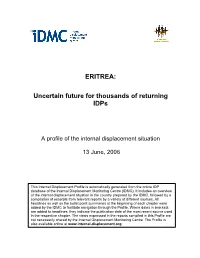 Eritrea: Uncertain Future for Thousands of Returning Idps 7