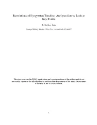 Revolutions of Kyrgyzstan Timeline: an Open Source Look at Key Events