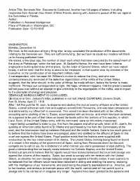 Seminole War. Documents Continued. Another Two Full Pages of Letters, Including Responses from Spanish Gov