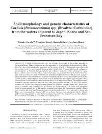 Shell Morphology and Genetic Characteristics of Corbula (Potamocorbula) Spp