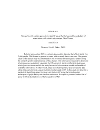 ABSTRACT Using a Bioinformatics Approach to Identify Genes That