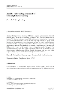 Analytic Center Cutting Plane Method for Multiple Kernel Learning