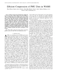 Efficient Compression of PMU Data in WAMS