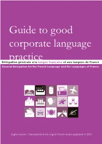 Guide to Good Corporate Language Practice