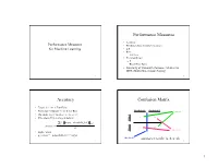 Performance Measures Accuracy Confusion Matrix