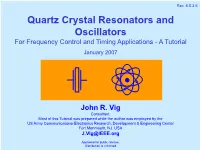 Quartz Resonator & Oscillator Tutorial