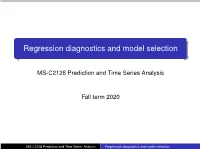 Regression Diagnostics and Model Selection