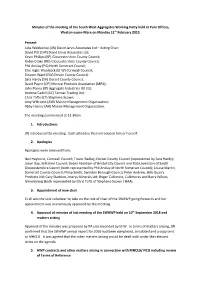South West Aggregates Working Party Minutes