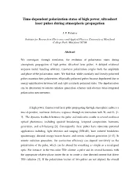 Time-Dependent Polarization States of High Power, Ultrashort Laser Pulses During Atmospheric Propagation