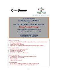 Work-Based Learning & Focus on Level 5 Qualifications