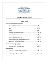 Admitted Student Packet