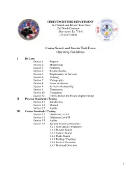 Canine Search and Rescue Task Force Operating Guidelines