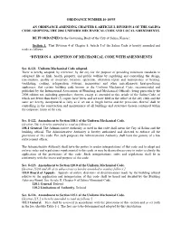 Division 4. Adoption of Mechanical Code with Amendments
