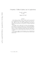 Geometric (Clifford) Algebra and Its Applications
