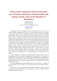 Notes on the Continuous Multi-Confessional Use of Shrines