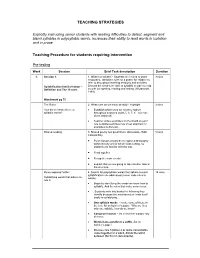 Teaching Strategies