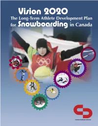 The Long-Term Athlete Development Plan for Snowboarding in Canada “It Takes 10 Years of Extensive Practice to Excel in Anything.” Introduction H