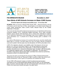 Two-Thirds of APS Schools Increase on State CCRPI Scores
