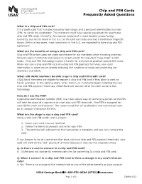 Chip and PIN Cards Frequently Asked Questions