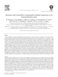 Detection and Traceability of Genetically Modified Organisms In