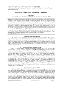 The Main Preparation Methods of Gan Films