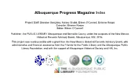 Albuquerque Progress Magazine Index