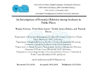An Investigation of Proxemics Behavior Among Acehnese in Public Places