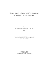 Chronology of Old Testament a Return to Basics