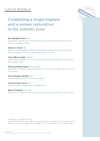 Combining a Single Implant and a Veneer Restoration in the Esthetic Zone