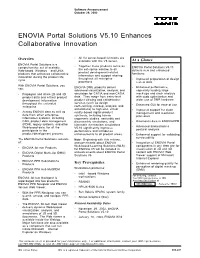 ENOVIA Portal Solutions V5.10 Enhances Collaborative Innovation