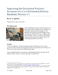 Improving the Horizontal Position1 Accuracy of a 4 X 6 Horizontal/Vertical Bandsaw, Version 1.1