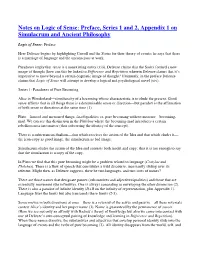 Notes on Logic of Sense: Preface, Series 1 and 2, Appendix 1 on Simulacrum and Ancient Philosophy