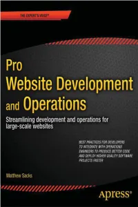 Pro Website Development and Operations: Streamlining Devops