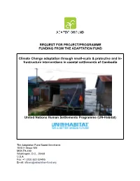 Request for Project/Programme Funding from the Adaptation Fund