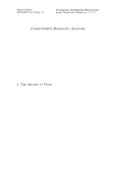 Commutative Harmonic Analysis