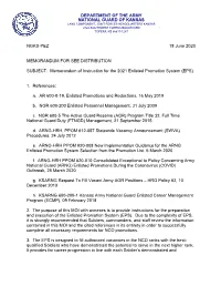 Memorandum of Instruction for the 2021 Enlisted Promotion System (EPS)