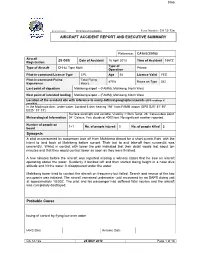 AIRCRAFT ACCIDENT REPORT and EXECUTIVE SUMMARY Synopsis