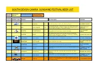 BEER TASTING NOTES for PROGRAMME Pdf.Xlsx