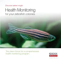 Health Monitoring for Your Zebrafish Colonies