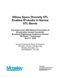 Hitless Space Diversity STL Enables IP+Audio in Narrow STL Bands