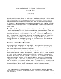 Indian Country Economic Development: Data and Data Gaps